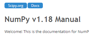 "Heading for NumPy v1.18 Manual"